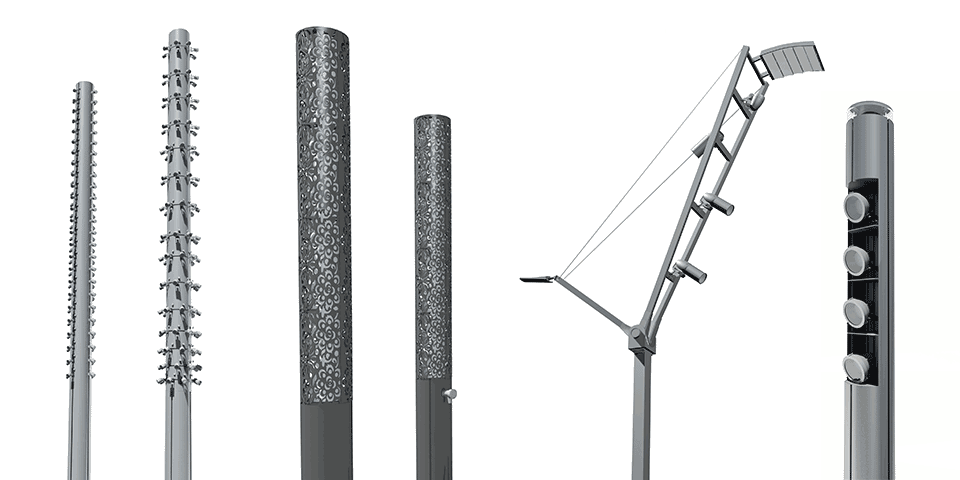 range of customized lighting poles