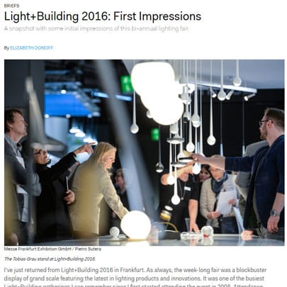 article extrait d'Architectural Lighting portant sur Extimity, projet de Roger Narboni et Technilum, pour un éclairage public innovant et personnalisé