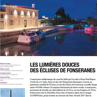 extrait de l'article de Lumières sur l'aménagement du site des Ecluses de Fonseranes de Béziers