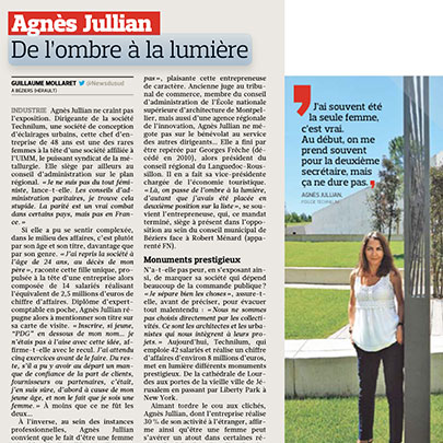 extrait de l'article de Figaro Magazine dressant le portrait d'Agnès Jullian