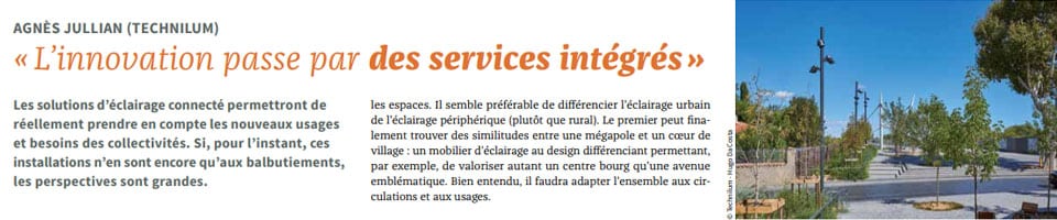 extrait de l'article dans la revue Lux sur l'offre de mobilier intelligent par Technilum