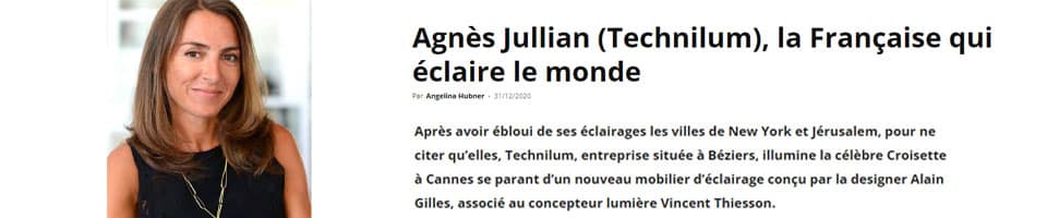 extrait de l'article consacré à Agnès Jullian dans le média Entreprendre