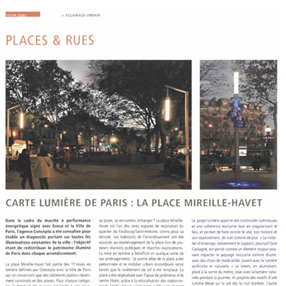 extrait de l'article de DA sur la place Mireille Havet de Paris