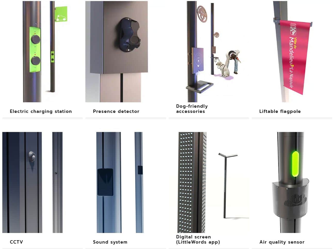 range of accessories for lighting poles