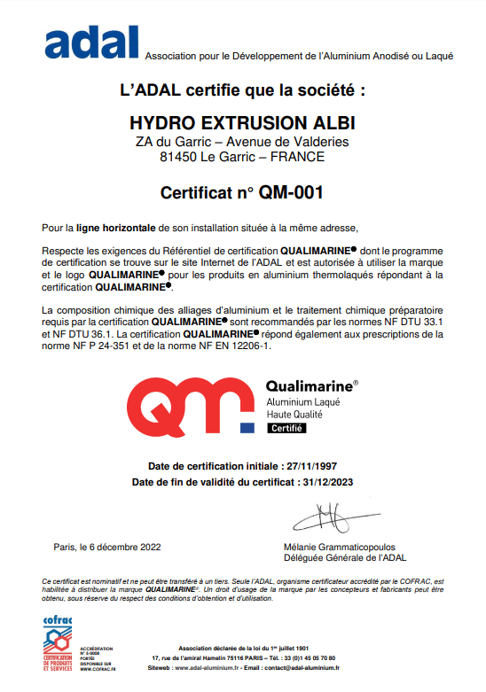 certificat qualimarine