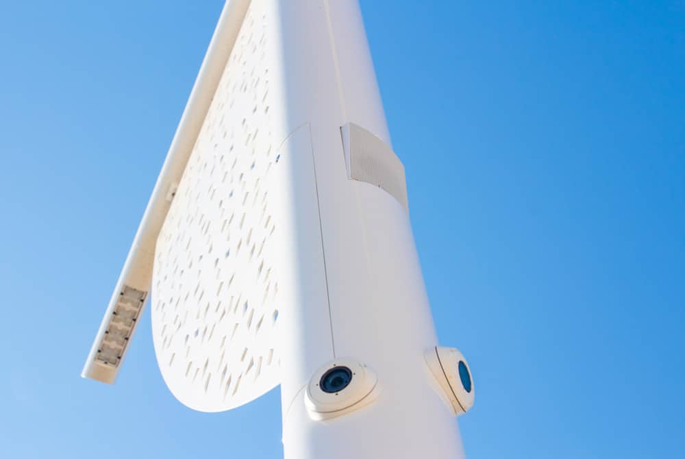 CCTV integrated into a Technilum street lighting column