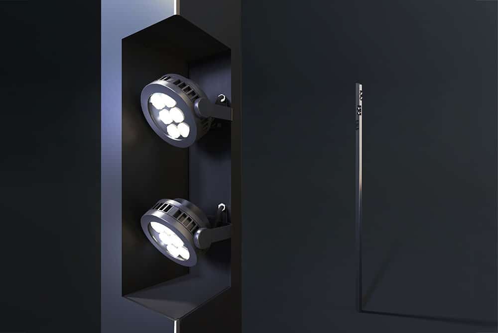 custom-made lighting column for architectural lighting