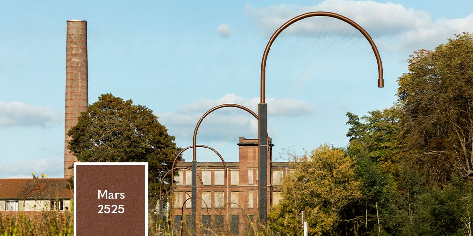 couleur marron pour mât éclairage public en aluminium Technilum