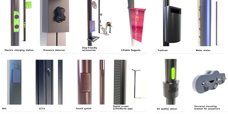 range of accessories for lighting poles
