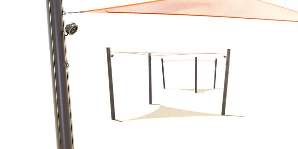 mâts supports de toile d'ombrage