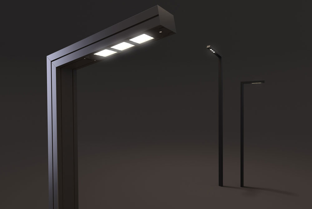 Shiraz K de Technilum - Lampadaire monobloc aluminium pour